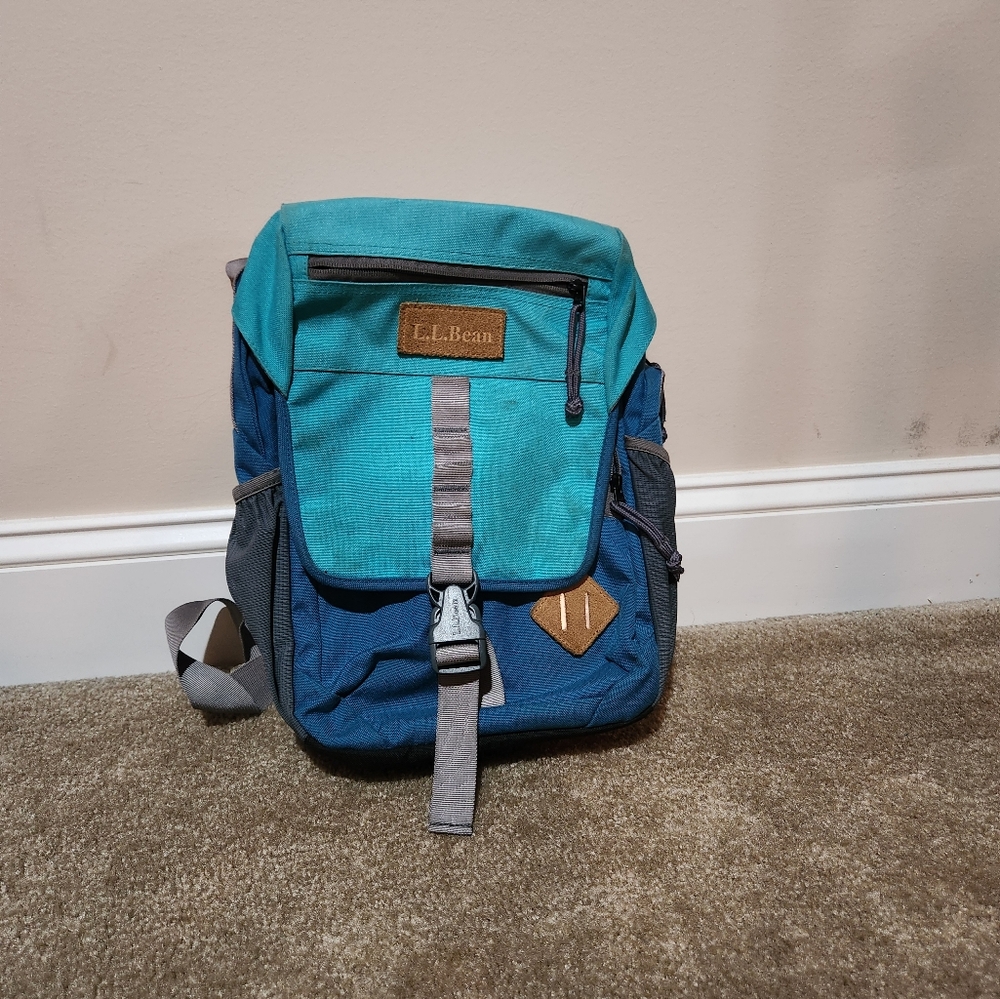 L.L. Bean Teal and Blue Cross-Body Bag with Tablet Pocket